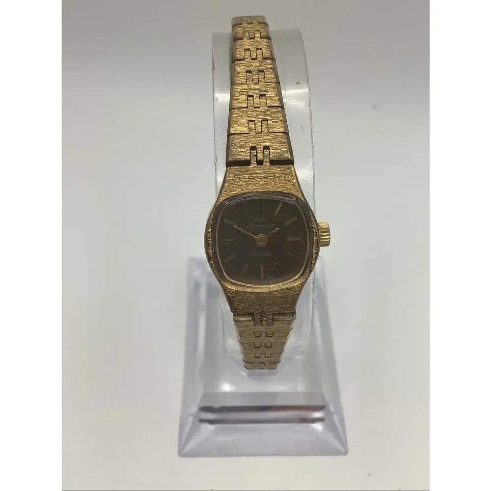 Vtg Jules Jurgensen 6046 Ladies Quartz Watch Gold Tone